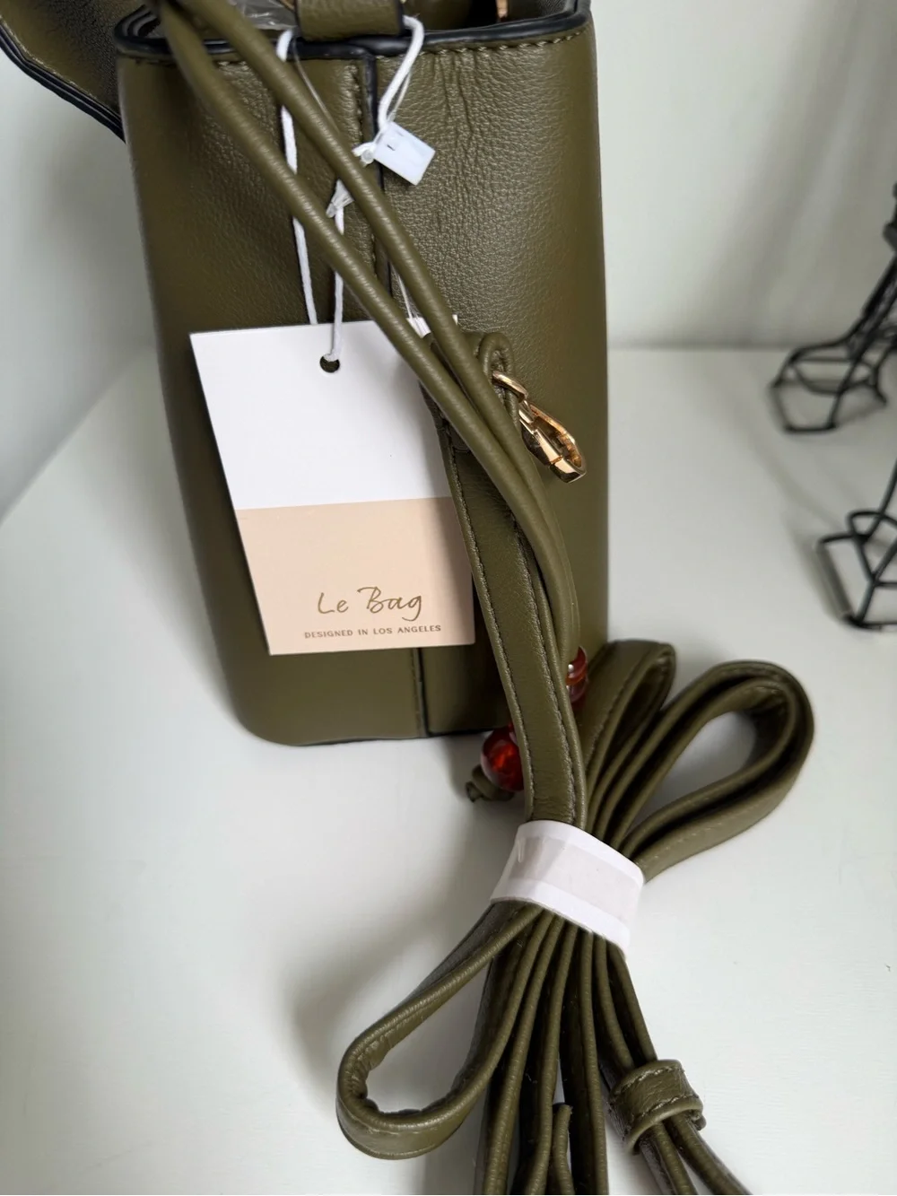 Olive Green Dragonfly Accent Top-Handle Satchel